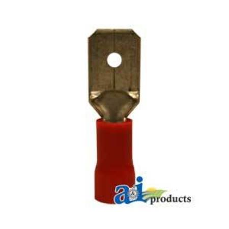 A & I Products Male Disconnects, Insulated, Wire Size 22-16, Tab Size .250, 10 Pk 1.75" x4" x1.75" A-R16